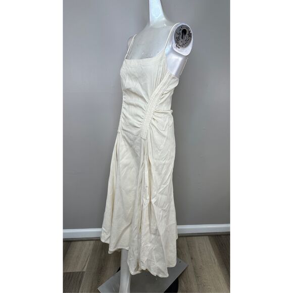 A.L.C. Silvia Embroidered Linen-Blend Handkerchief Midi-Dress Size US6 $695 - Picture 7 of 11